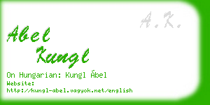 abel kungl business card