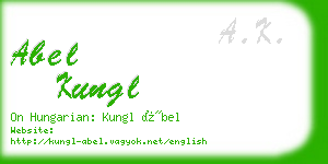 abel kungl business card